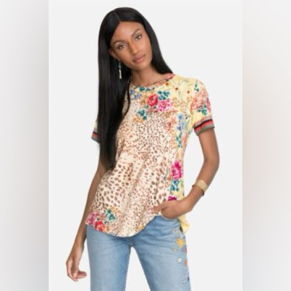 Johnny Was Wildflower Favorte Crewneck Swing T-Shirt M